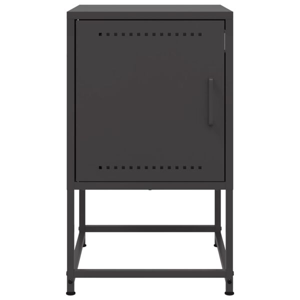 vidaXL Κομοδίνο Μαύρο 36 x 39 x 60,5 εκ. Ατσάλινο
