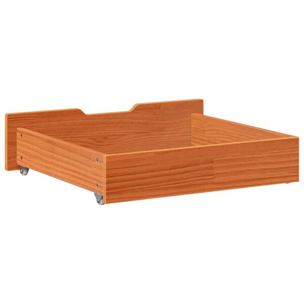 vidaXL Συρτάρια Κρεβατιού 2 τεμ 75x55x17 εκ. Καφέ Κεριού Μασίφ Πεύκο