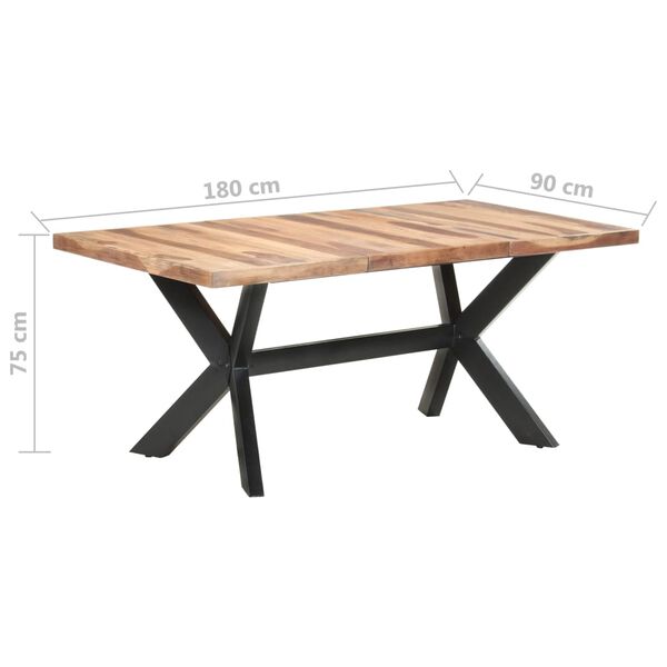 vidaXL Τραπεζαρία 180 x 90 x 75 εκ. Μασίφ Ξύλο & Μελί Φινίρισμα