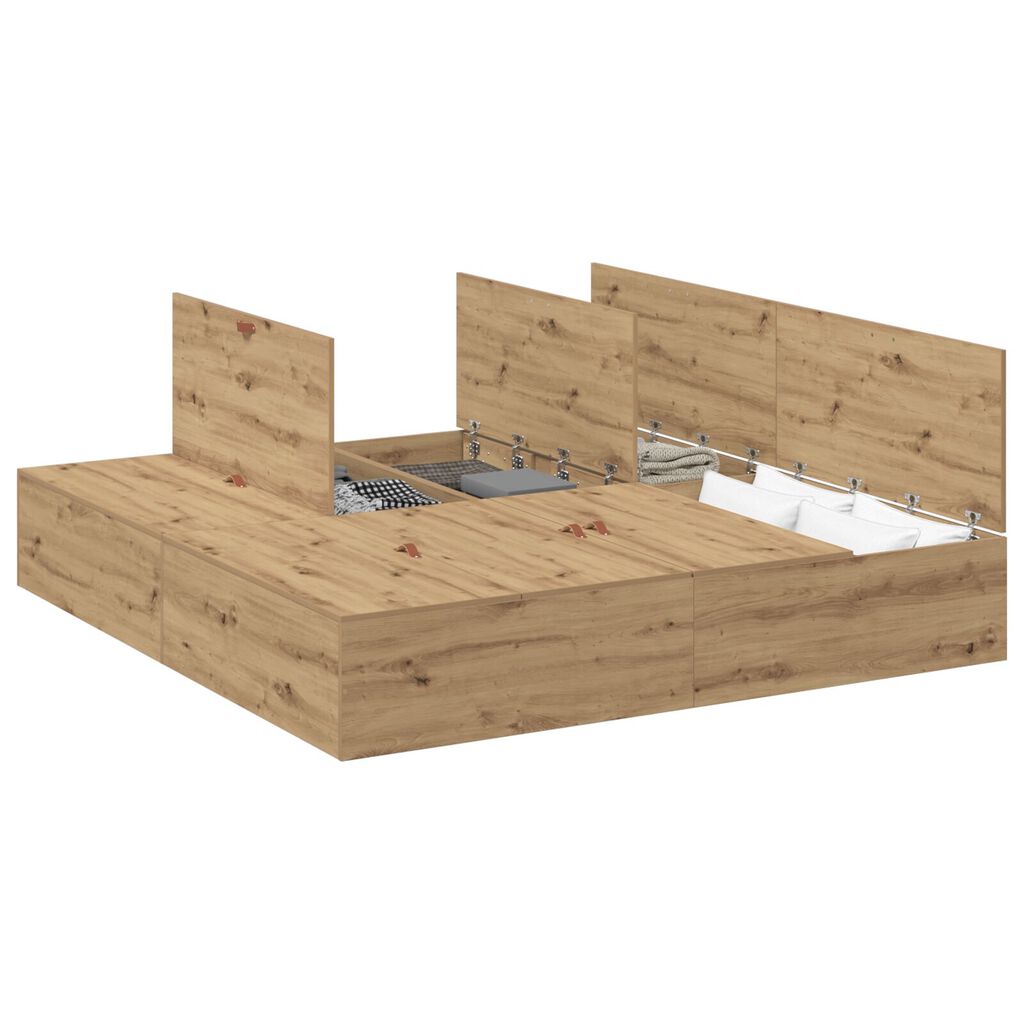 vidaXL Κρεβάτι Αποθήκης Artisan Oak 180x200 εκ.