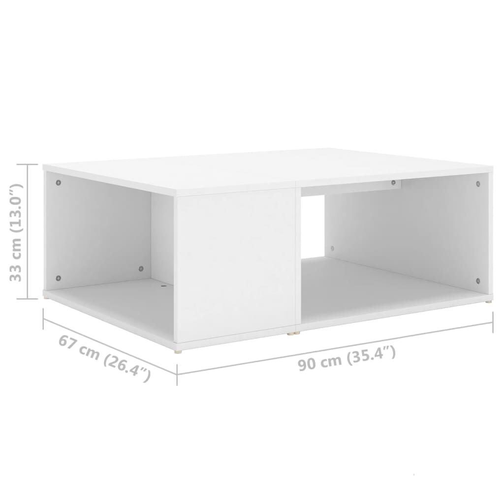 vidaXL Τραπεζάκι Σαλονιού Λευκό 90 x 67 x 33 εκ. Επεξεργασμένο Ξύλο