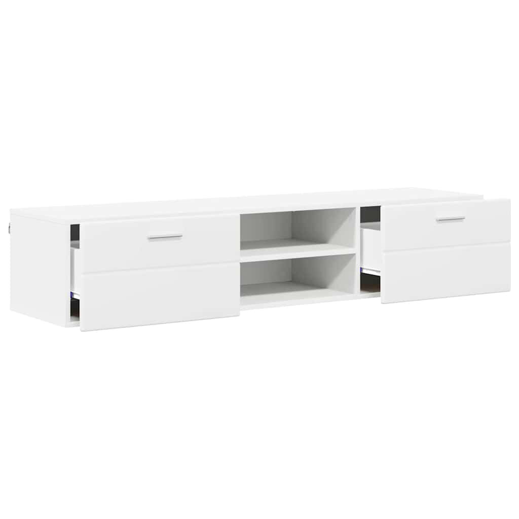 vidaXL Ντουλάπι TV με ράφι Λευκό 150 x 39 x 30 εκ Επεξεργασμένο ξύλο