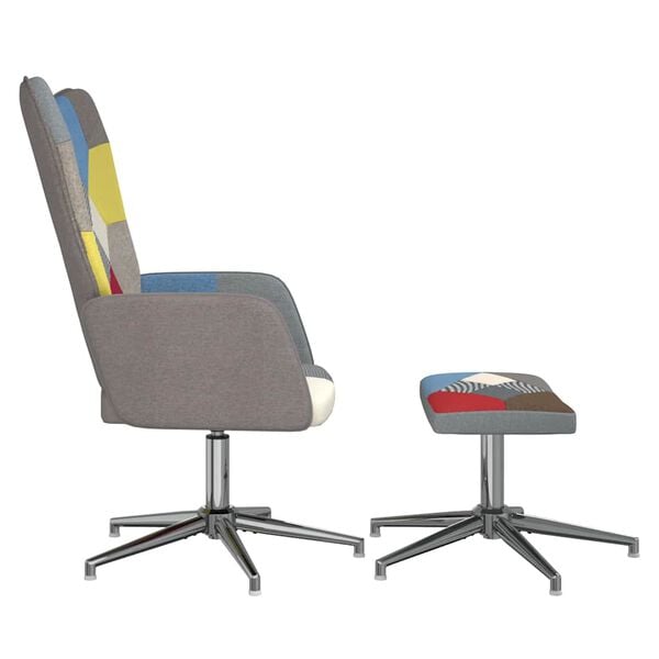 vidaXL Πολυθρόνα Relax Σχέδιο Patchwork Υφασμάτινη με Σκαμπό