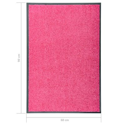 vidaXL Πατάκι Εισόδου Πλενόμενο Ροζ 60 x 90 εκ.