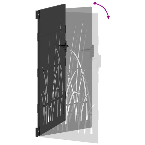 vidaXL Πύλη Κήπου Μαύρο 105 x 175 cm Ατσάλι με Επικάλυψη Πούδρας