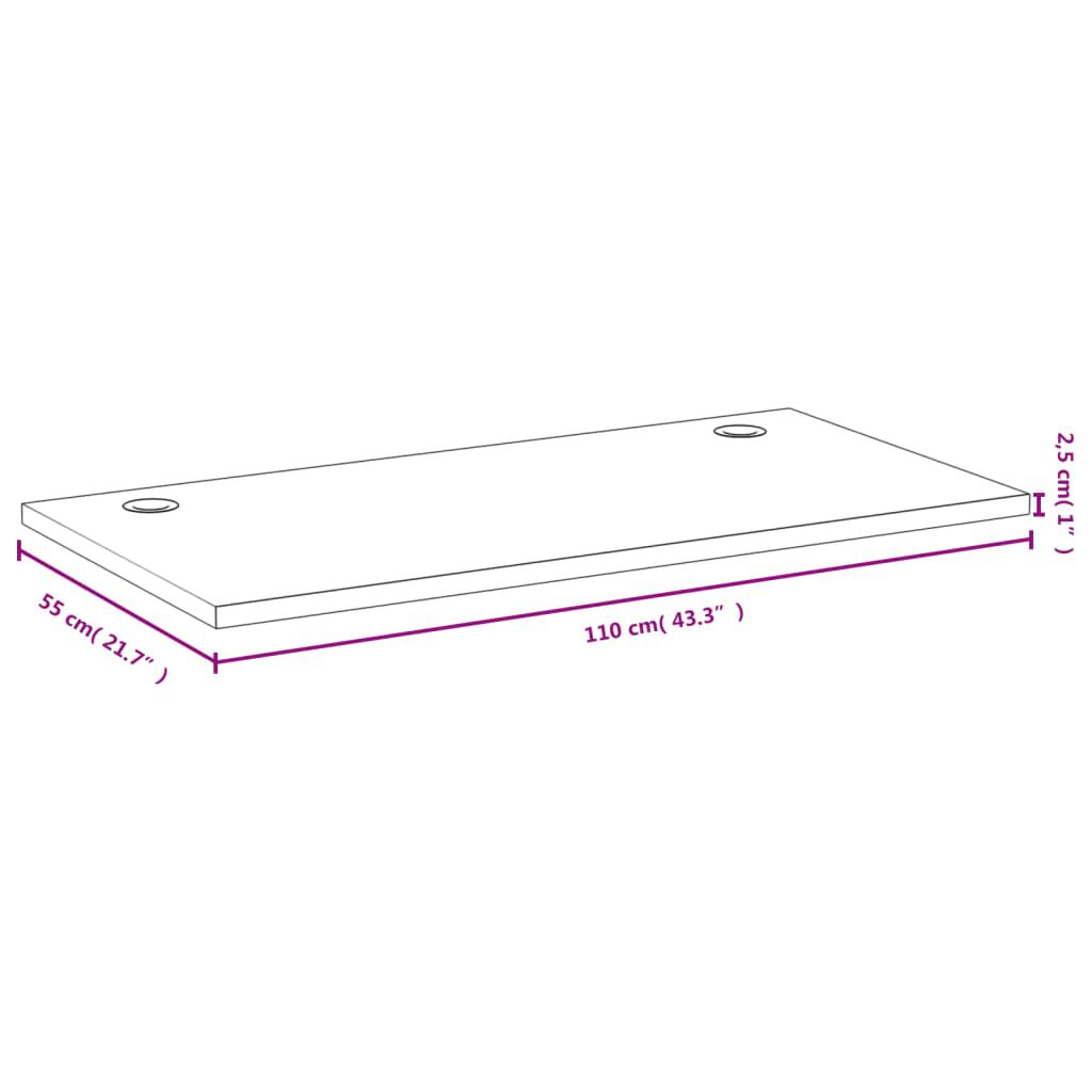 vidaXL Επιφάνεια Γραφείου 110 x 55x 2,5 εκ. από Μπαμπού