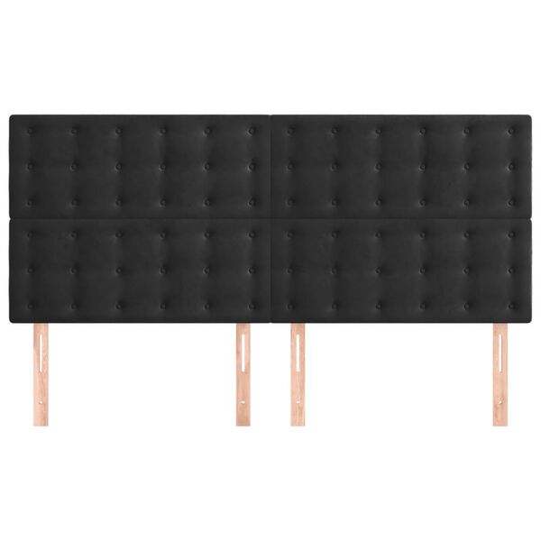 vidaXL Κεφαλάρια Κρεβατιού 4 τεμ. Μαύρο 90x5x78/88 εκ. Βελούδινο