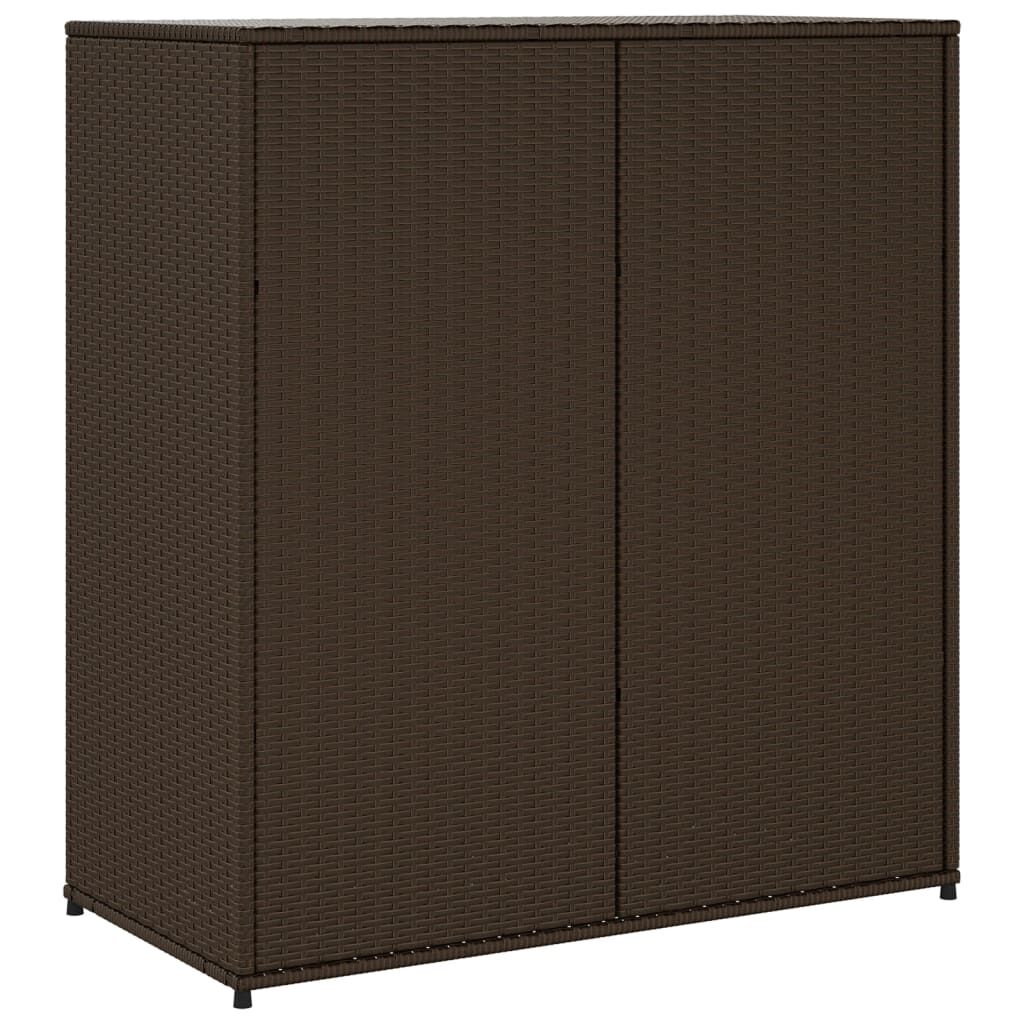 vidaXL Ντουλάπι Αποθήκευσης Κήπου Καφέ 105x55x113 εκ. Συνθετικό Ρατάν