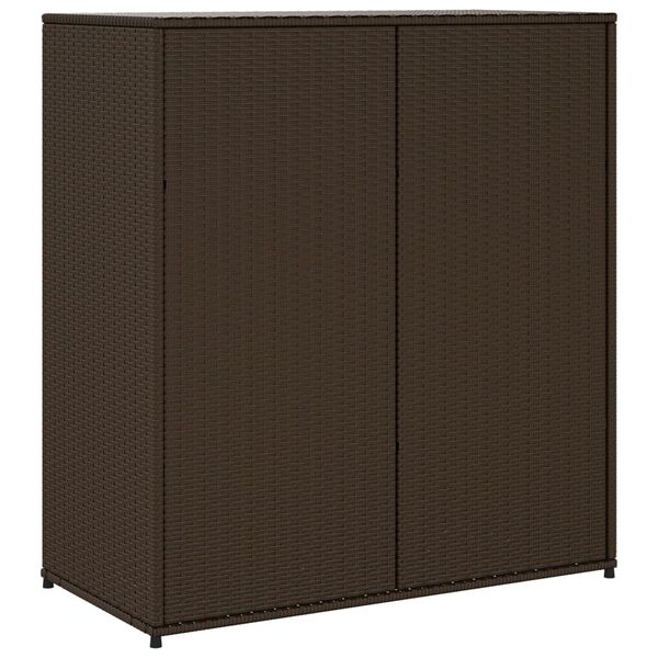vidaXL Ντουλάπι Αποθήκευσης Κήπου Καφέ 105x55x113 εκ. Συνθετικό Ρατάν