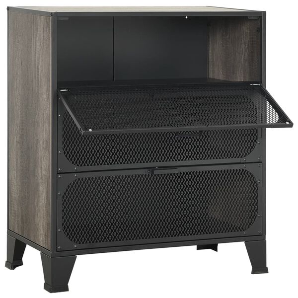 vidaXL Ντουλάπια Αποθήκευσης 2 τεμ. Γκρι 72 x 36 x 82 εκ. Μέταλλο/MDF