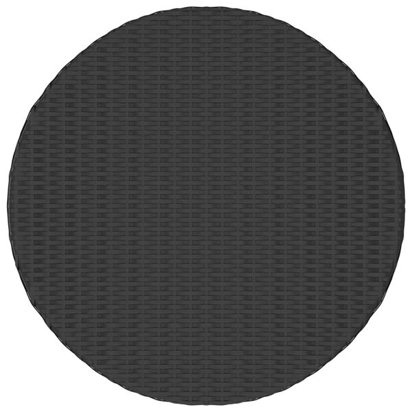 vidaXL Τραπέζι Κήπου Μαύρο 68 x 68 x 30 εκ. από Συνθετικό Ρατάν