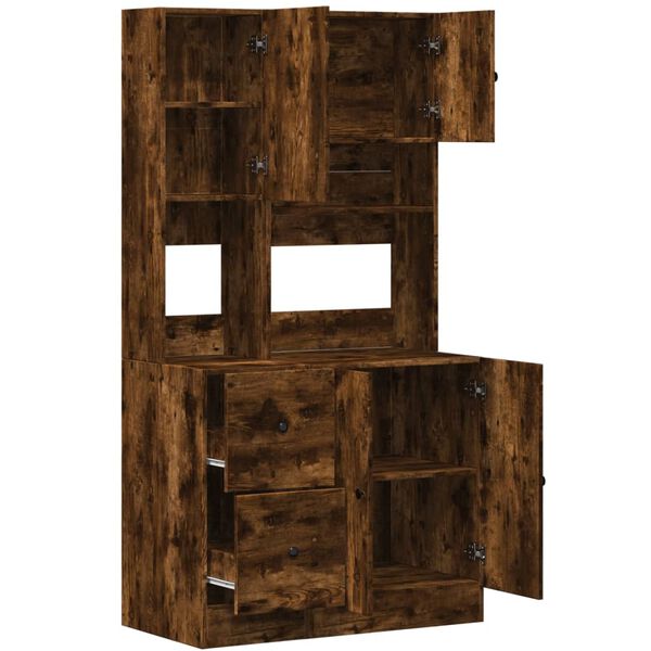 vidaXL Ντουλάπι Κουζίνας Καπνιστή Δρυς 95x50x180 εκ. Επεξεργ. Ξύλο