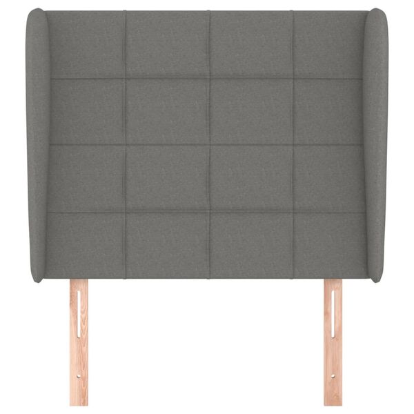 vidaXL Κεφαλάρι με Πτερύγια Σκούρο Γκρι 93 x 23 x 118/128εκ.Υφασμάτινο