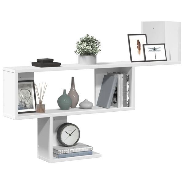 vidaXL Ράφι Τοίχου Λευκό 100x15x70 εκ. από Επεξεργασμένο Ξύλο