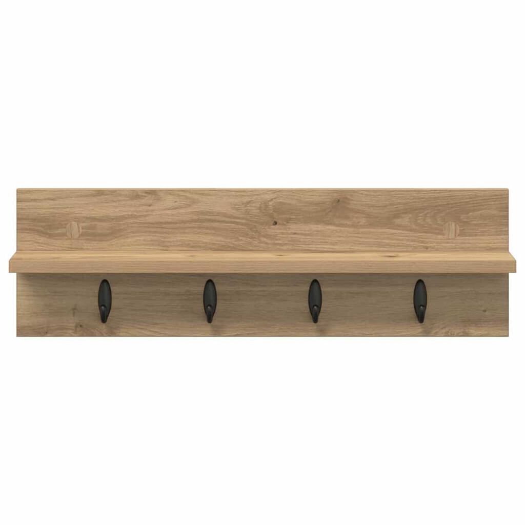 vidaXL Τοίχου Κρεμάστρα με ράφι artisan δρυς 60 x 10.5 x 18 εκ