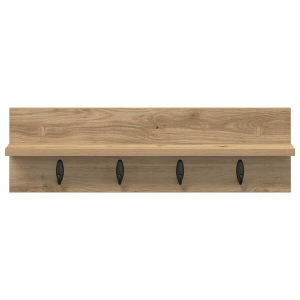vidaXL Τοίχου Κρεμάστρα με ράφι artisan δρυς 60 x 10.5 x 18 εκ