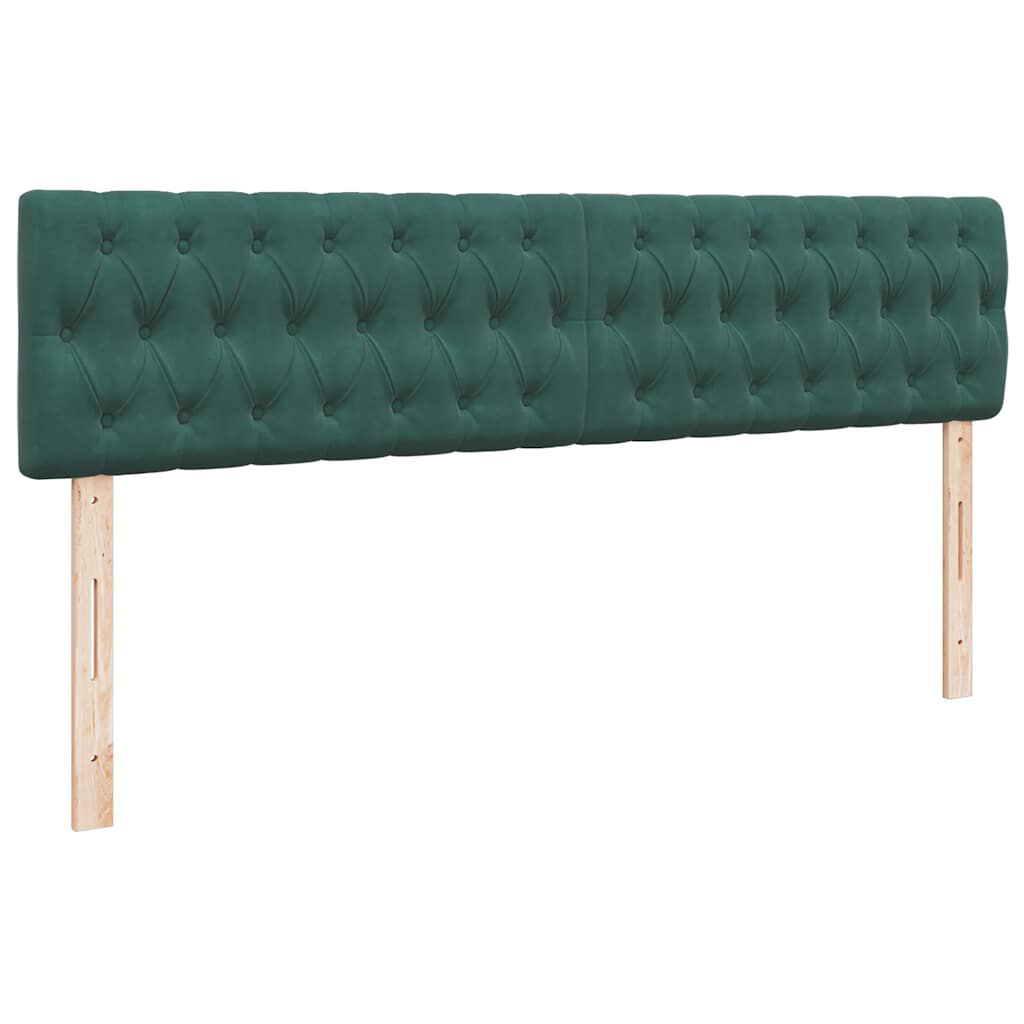 vidaXL Οθωμανικό κρεβάτι με στρώμα & LEDs Dark Green 160x200cm Velvet