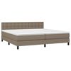 vidaXL &Kappa;&rho;&epsilon;&beta;ά&tau;&iota; Boxspring &mu;&epsilon; &Sigma;&tau;&rho;ώ&mu;&alpha; & LED Taupe 200x200 &epsilon;&kappa;. &Upsilon;&phi;&alpha;&sigma;&mu;ά&tau;&iota;&nu;&omicron;