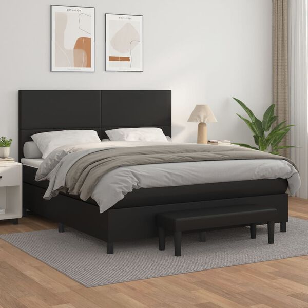 vidaXL &Kappa;&rho;&epsilon;&beta;ά&tau;&iota; Boxspring &mu;&epsilon; &Sigma;&tau;&rho;ώ&mu;&alpha; &Mu;&alpha;ύ&rho;&omicron; 180x200&epsilon;&kappa;.&alpha;&pi;ό &Sigma;&upsilon;&nu;&theta;&epsilon;&tau;&iota;&kappa;ό &Delta;έ&rho;&mu;&alpha;