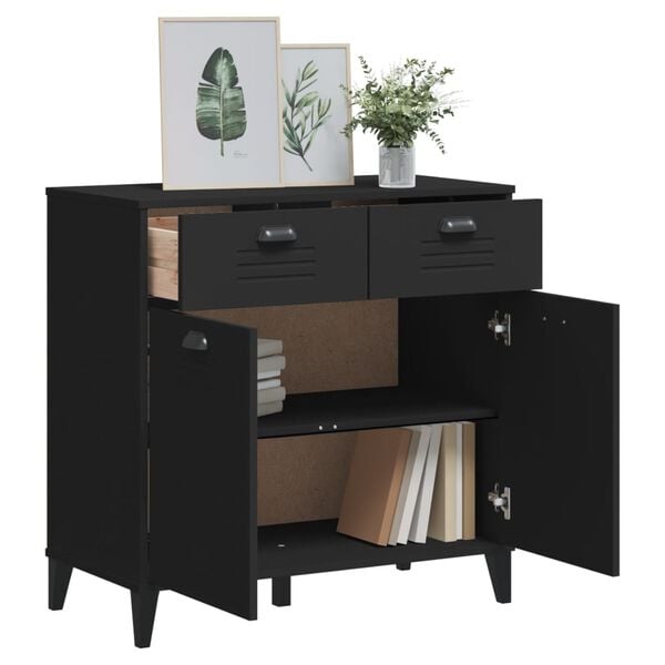 vidaXL Μπουφές VIKEN Μαύρος 80 x 40 x 80 εκ. από Επεξεργασμένο Ξύλο