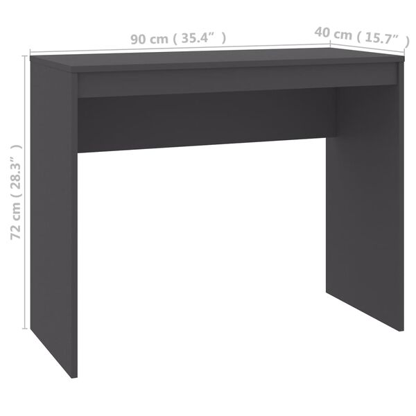 vidaXL Γραφείο Γκρι 90 x 40 x 72 εκ. από Επεξεργασμένο Ξύλο