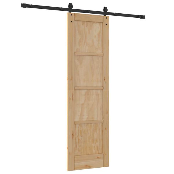 vidaXL Συρόμενη Πόρτα με Σετ Εξαρτημάτων 61x198.5 cm Μασίφ Ξύλο Πεύκου