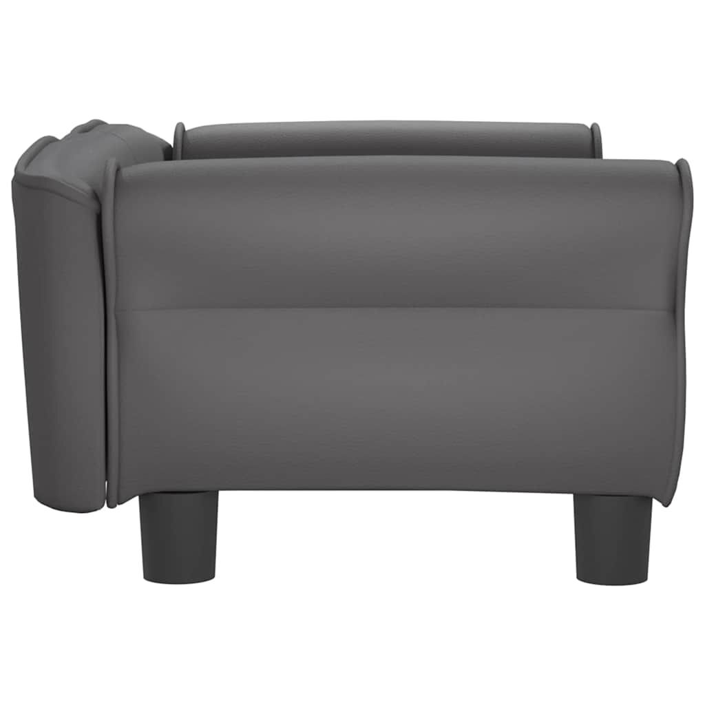 vidaXL Κρεβάτι Σκύλου Γκρι 70 x 45 x 30 εκ. από Συνθετικό Δέρμα