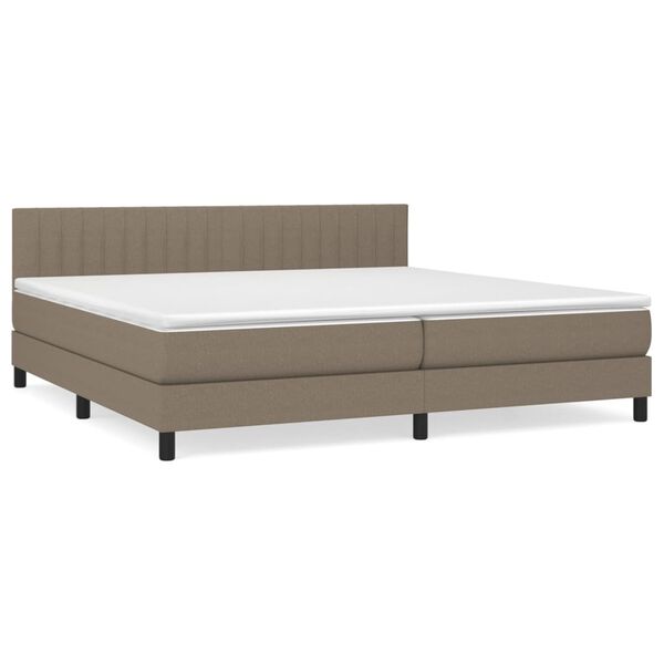 vidaXL &Kappa;&rho;&epsilon;&beta;ά&tau;&iota; Boxspring &mu;&epsilon; &Sigma;&tau;&rho;ώ&mu;&alpha; Taupe 200x200 &epsilon;&kappa;. &Upsilon;&phi;&alpha;&sigma;&mu;ά&tau;&iota;&nu;&omicron;