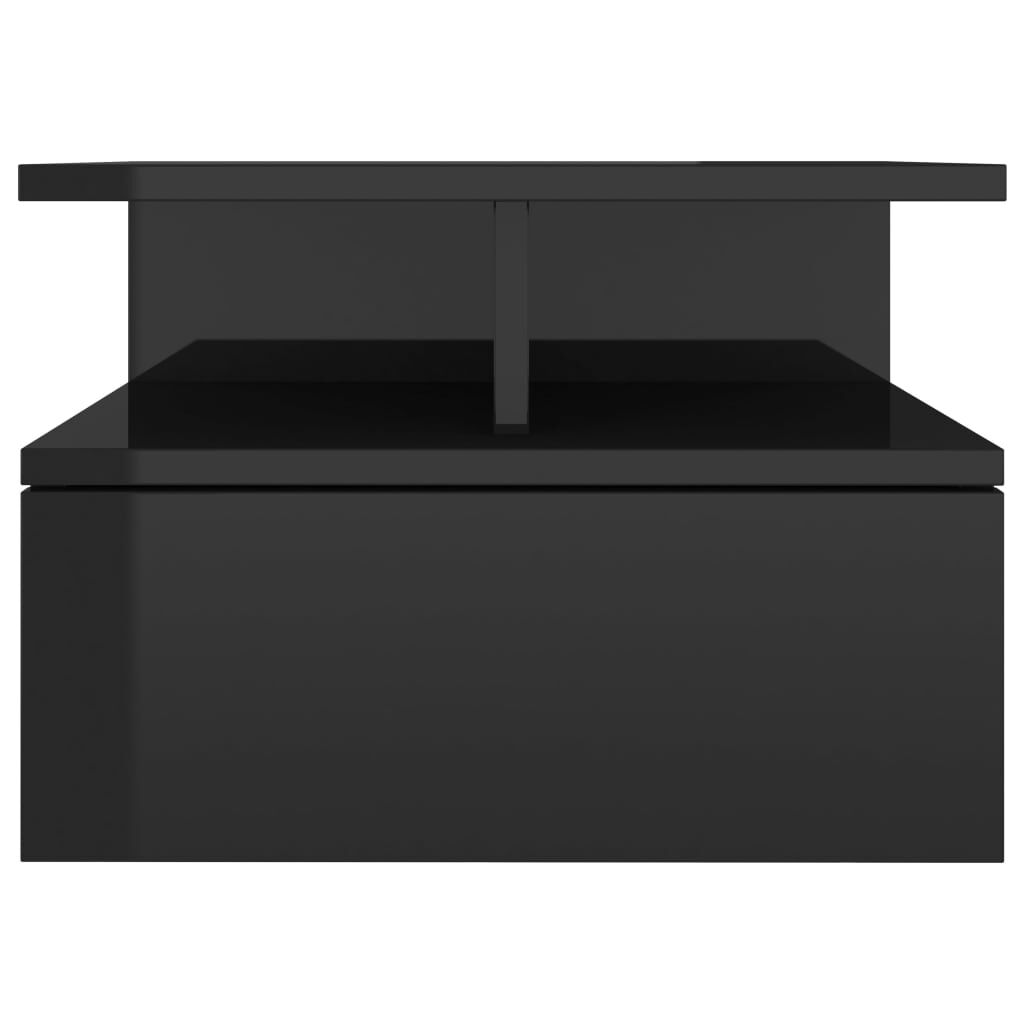 vidaXL Κομοδίνο Κρεμαστό Γυαλιστερό Μαύρο 40x31x27 εκ. από Επεξ. Ξύλο