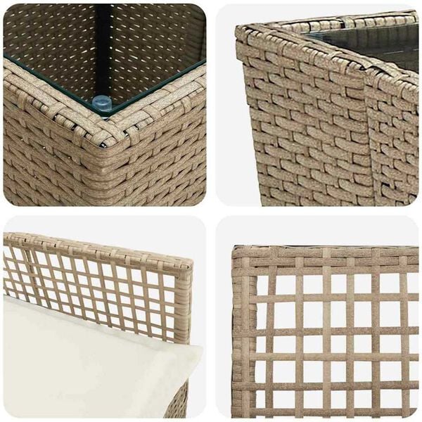 vidaXL Σετ Μπιστρό Κήπου 3 pcs Μπεζ Πολυ ράταν