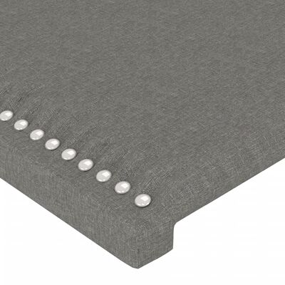 vidaXL Κεφαλάρι Κρεβατιού LED Σκούρο Γκρι 100x5x118/128εκ. Υφασμάτινο