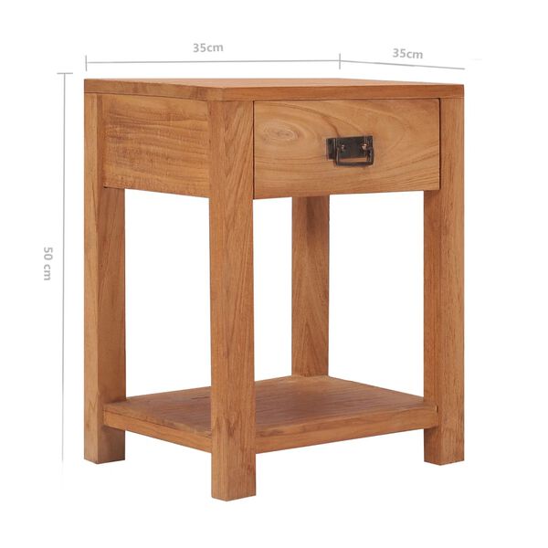 vidaXL Κομοδίνο 35 x 35 x 50 εκ. από Μασίφ Ξύλο Teak
