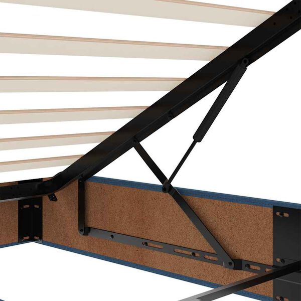 vidaXL Οθωμανικό κρεβάτι με στρώμα & LEDs Μπλε 120x200 cm Ύφασμα
