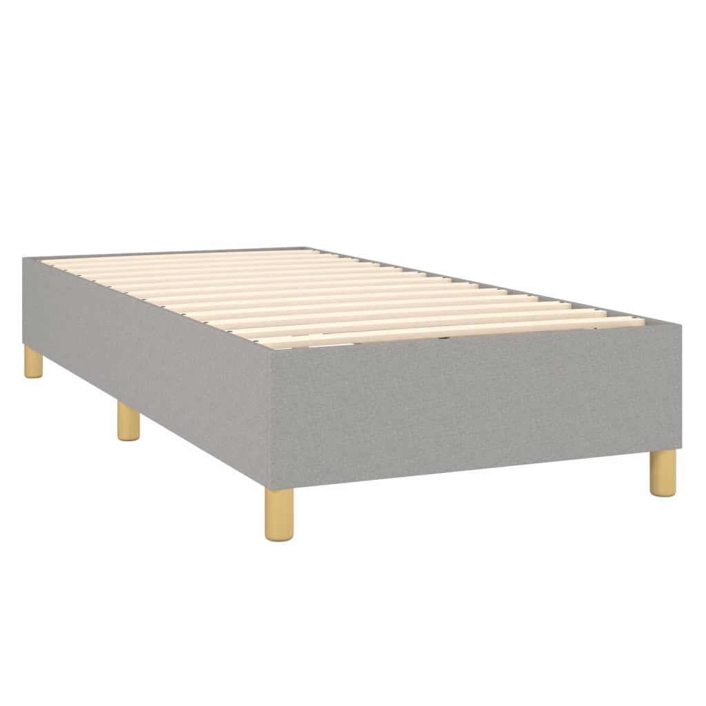 vidaXL Κρεβάτι Boxspring με Στρώμα Ανοιχτό Γκρι 90x200 εκ. Υφασμάτινο