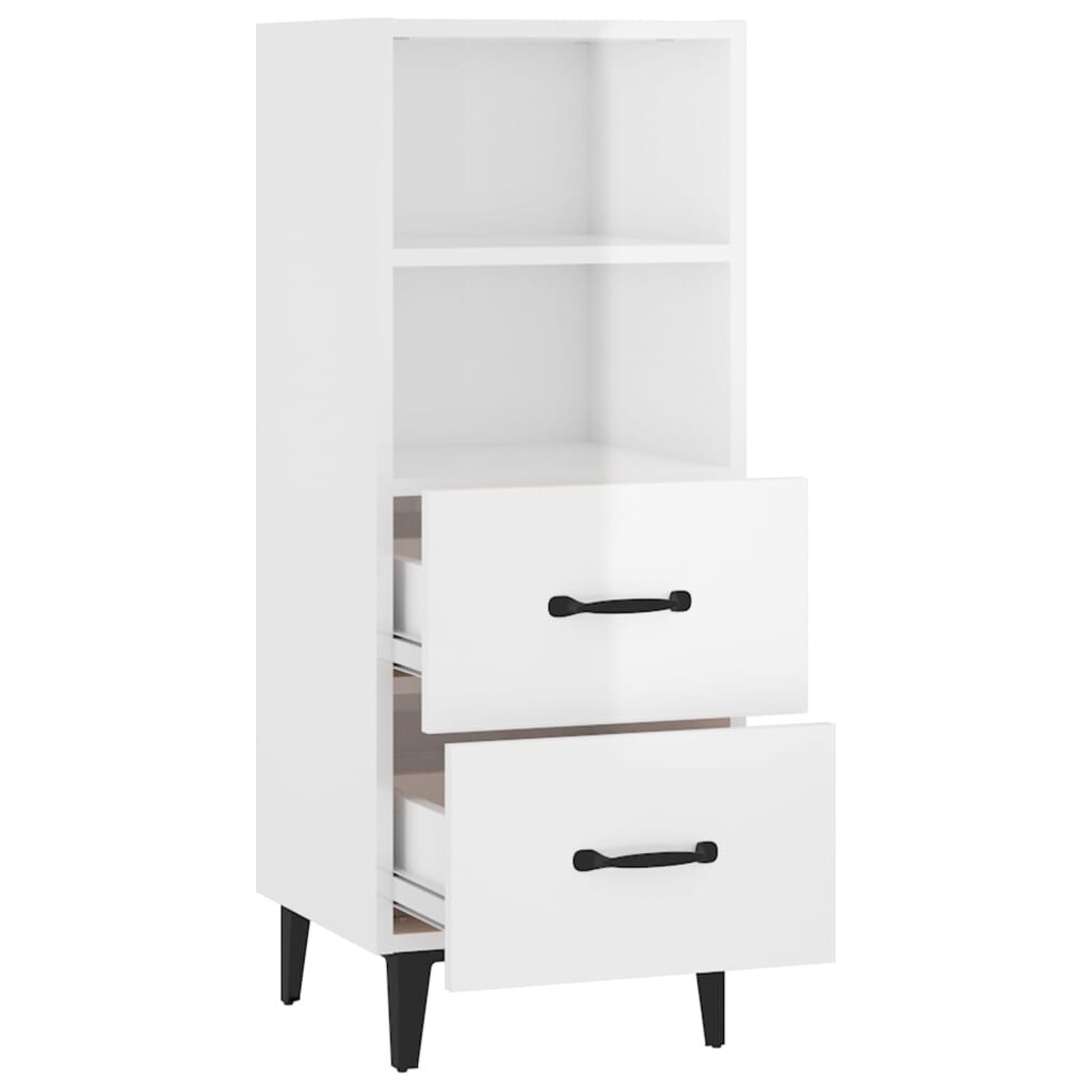 vidaXL Ντουλάπι Γυαλιστερό Λευκό 34,5x34x90 εκ. Επεξεργασμένο Ξύλο