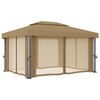 vidaXL Κιόσκι με Κουρτίνα Taupe 4 x 3 μ. Αλουμινίου