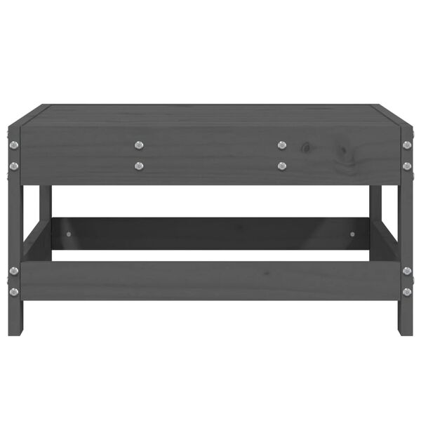 vidaXL Υποπόδιο Κήπου Γκρι από Μασίφ Ξύλο Πεύκου