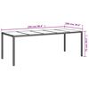 vidaXL Τραπέζι Κήπου Γκρι 250x100x75 εκ. Ψημένο Γυαλί/Συνθετικό Ρατάν