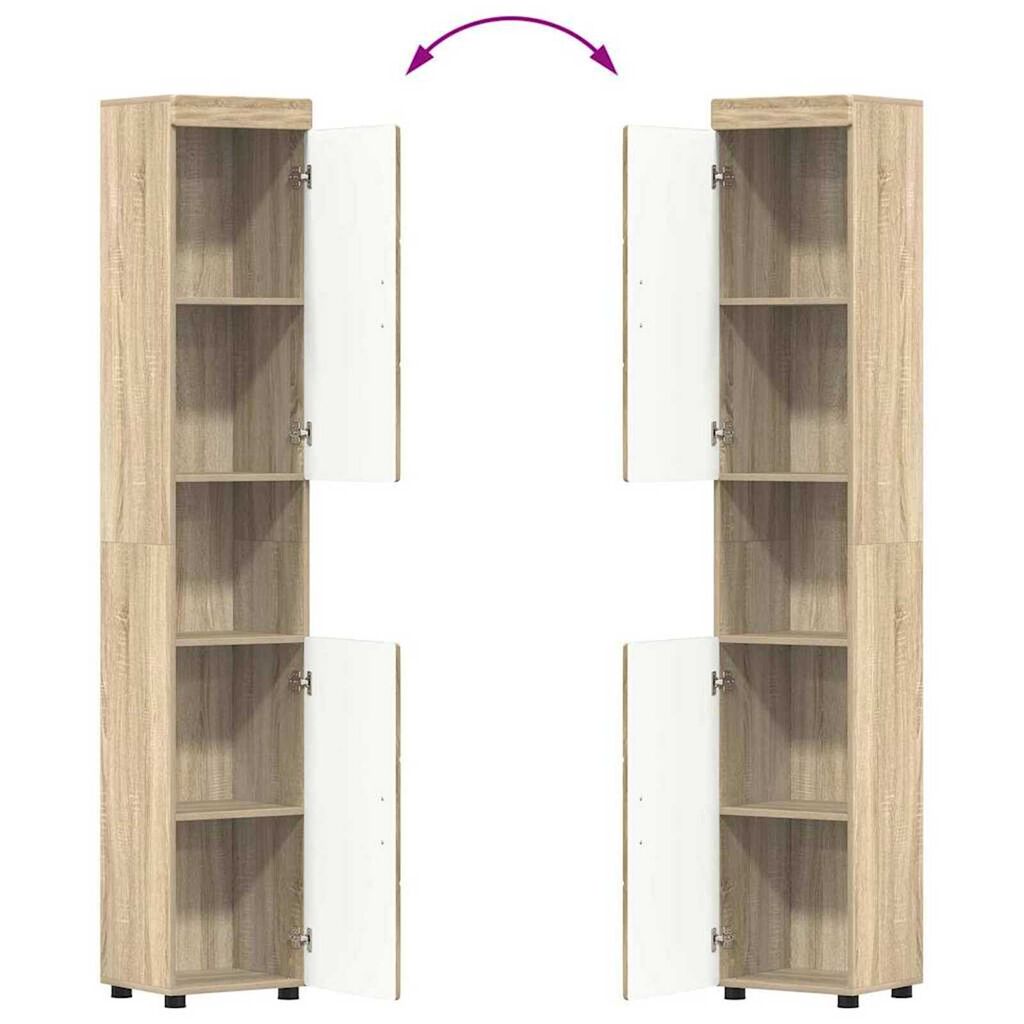 vidaXL Ντουλάπι Μπάνιου με αποθήκευση Sonoma Δρυς 37 x 31.5 x 203 εκ