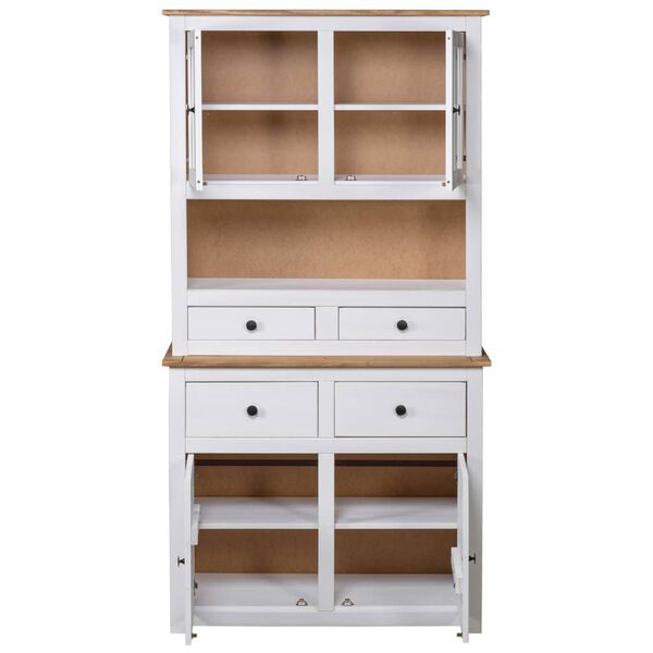 vidaXL Μπουφές Λευκός 93 x 40,5 x 180 εκ. από Ξύλο Πεύκου Σειρά Panama