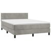 vidaXL &Kappa;&rho;&epsilon;&beta;ά&tau;&iota; Boxspring &mu;&epsilon; &Sigma;&tau;&rho;ώ&mu;&alpha; & LED &Alpha;&nu;.&Gamma;&kappa;&rho;&iota; 140x200 &epsilon;&kappa;. &Beta;&epsilon;&lambda;&omicron;ύ&delta;&iota;&nu;&omicron;