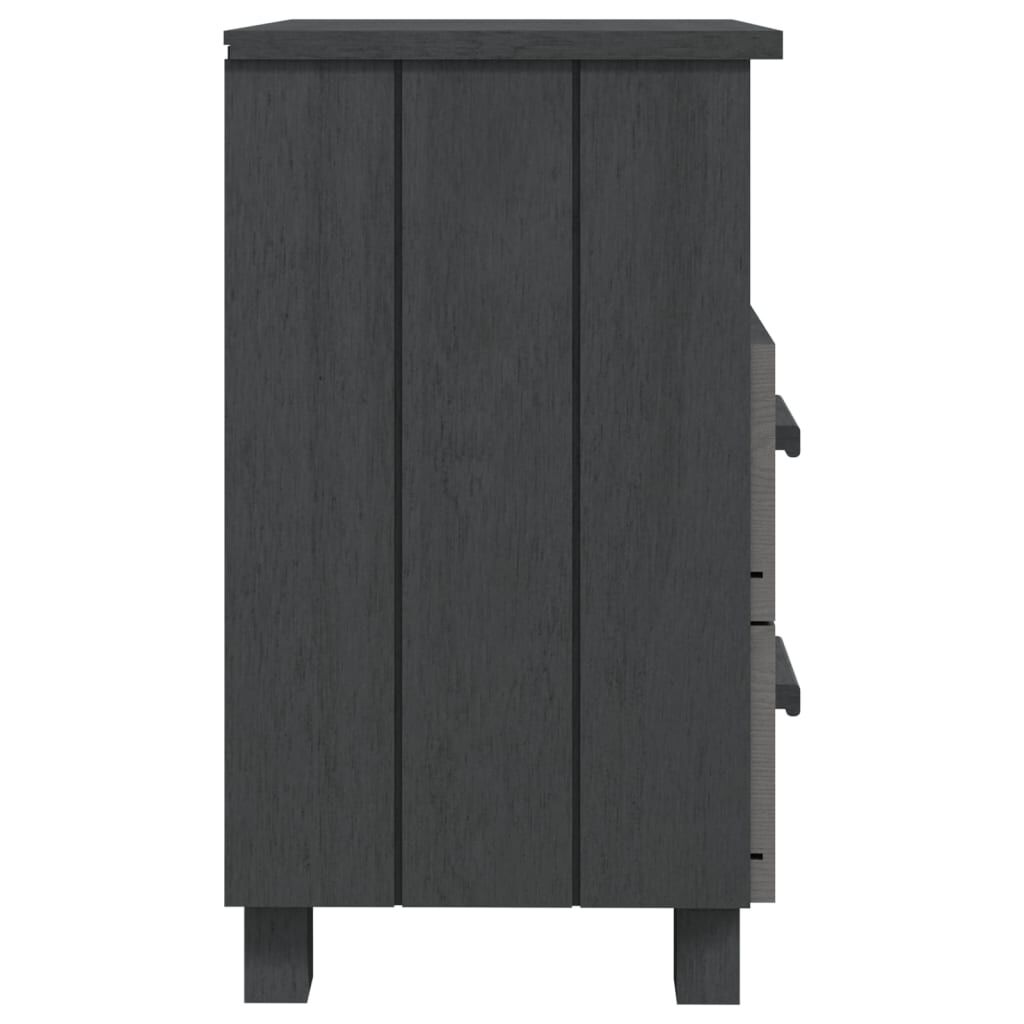 vidaXL Κομοδίνο HAMAR Γκρι 40x35x62 εκ. από Μασίφ Ξύλο Πεύκου
