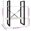vidaXL Βιβλιοθήκη με 2 Ράφια Λευκή 60x30x70 εκ. από Μασίφ Ξύλο Πεύκου