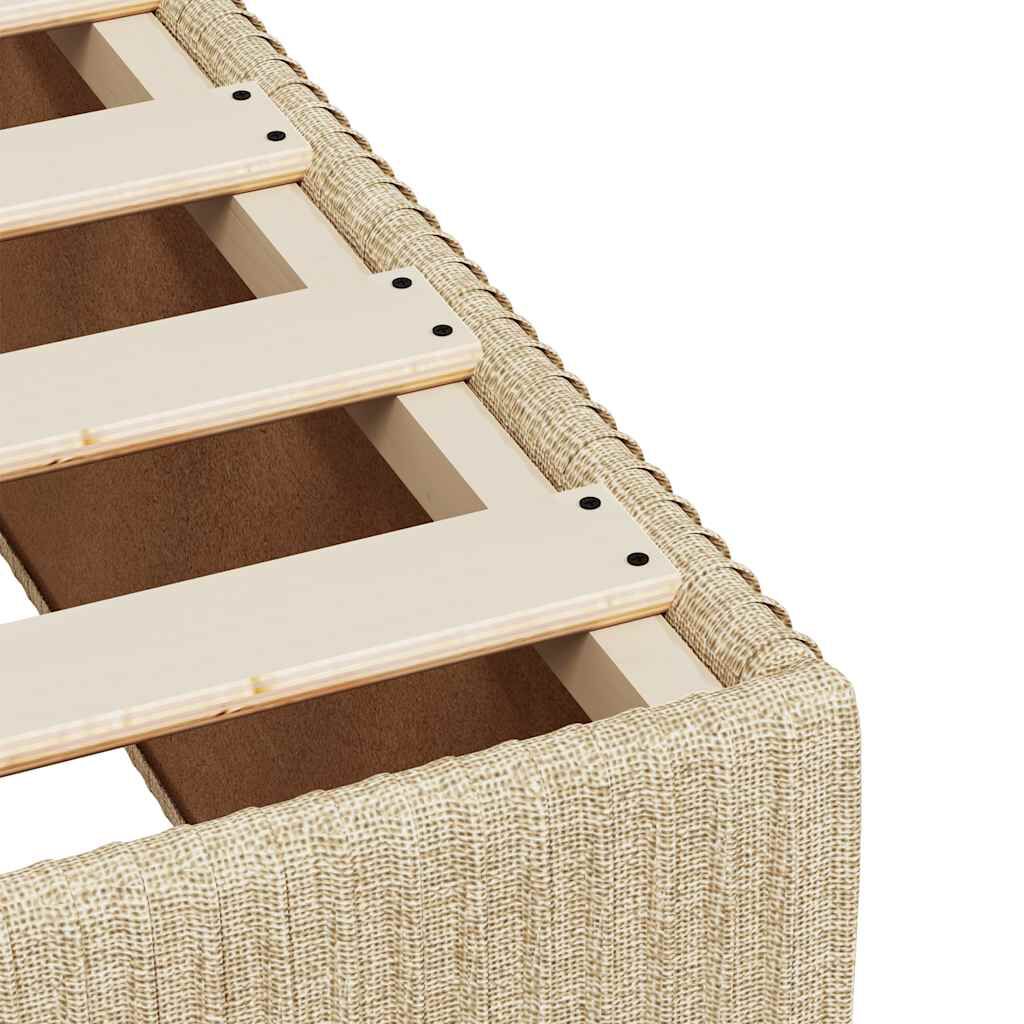 vidaXL Κρεβάτι Boxspring με Στρώμα Κρεμ 140x200 εκ. Υφασμάτινο