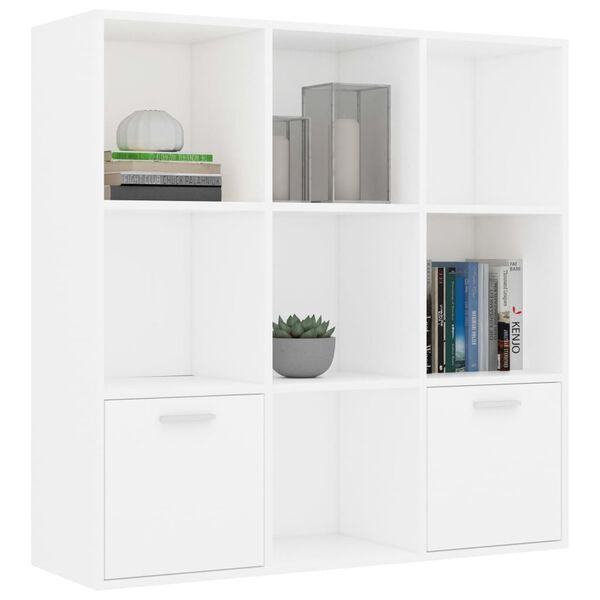 vidaXL Βιβλιοθήκη Λευκή 98 x 30 x 98 εκ. από Επεξ. Ξύλο