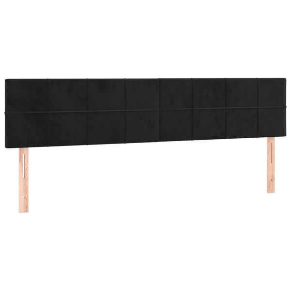 vidaXL Κεφαλάρια Κρεβατιού 2 τεμ. Μαύρο 100x5x78/88 εκ. Βελούδινο