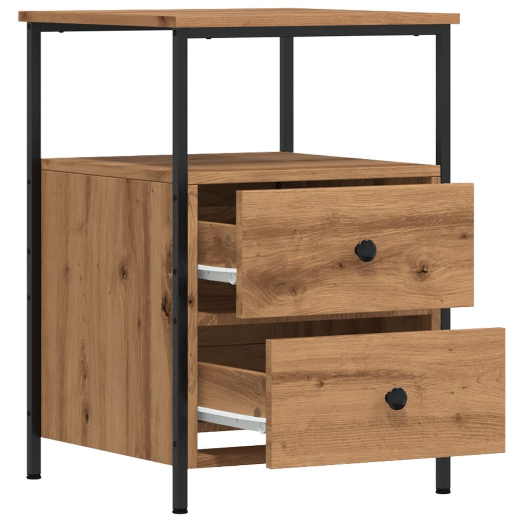 vidaXL Κομοδίνο τεχνίτης Δρυς 34x35,5x50 εκ. από Επεξεργασμένο Ξύλο