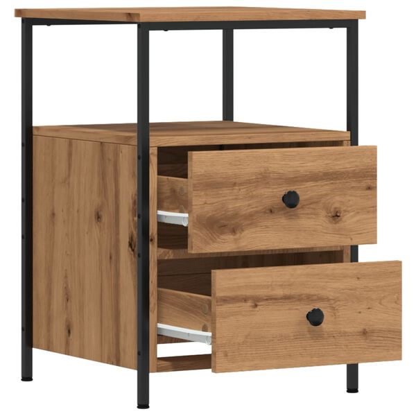 vidaXL Κομοδίνο τεχνίτης Δρυς 34x35,5x50 εκ. από Επεξεργασμένο Ξύλο