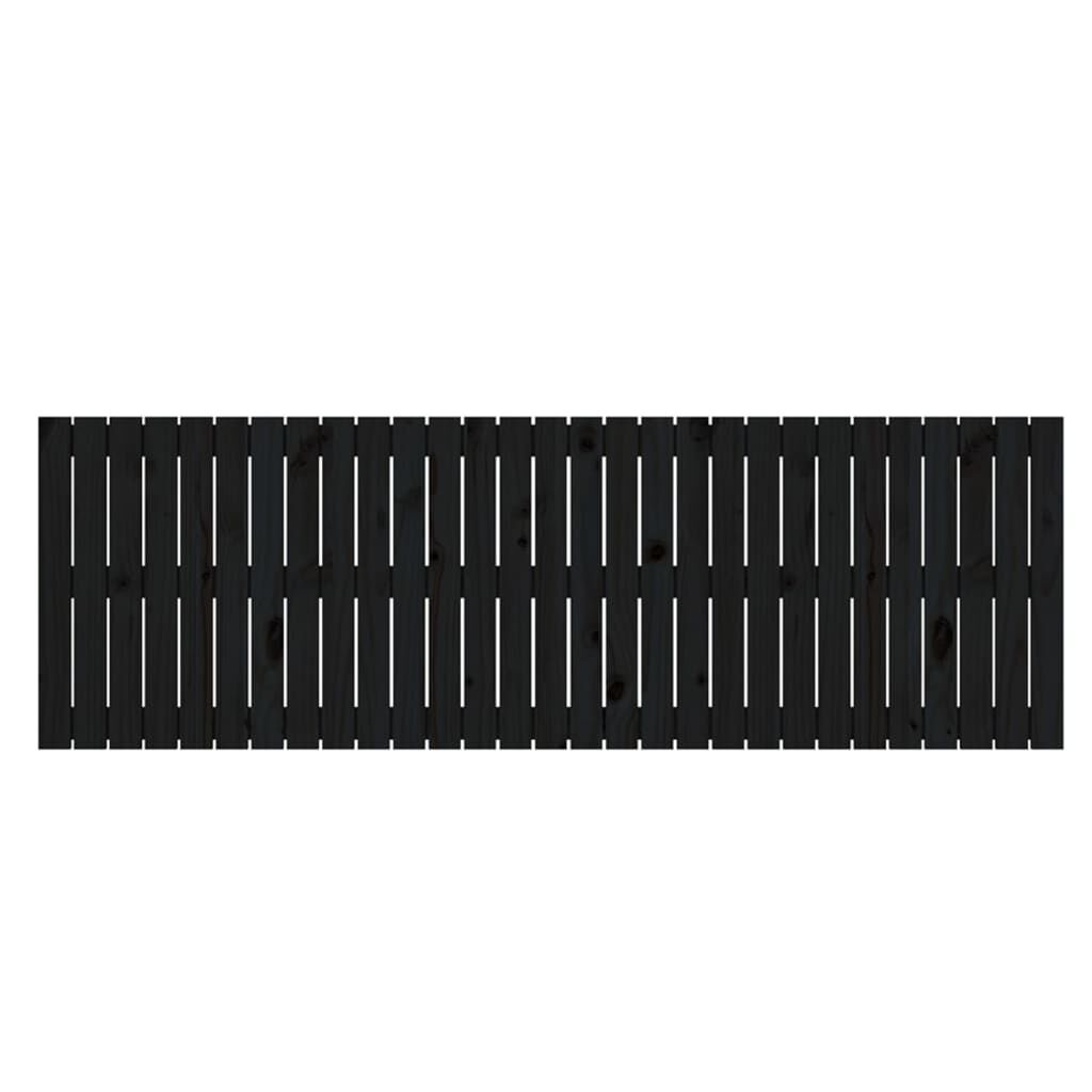 vidaXL Κεφαλάρι Τοίχου Μαύρο 185x3x60 εκ. από Μασίφ Ξύλο Πεύκου