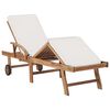 vidaXL Ξαπλώστρες Κρεμ από Μασίφ Ξύλο Teak με 2 τεμ. Μαξιλάρια